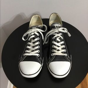 Converse All Star Black Leather Low Top Sneakers